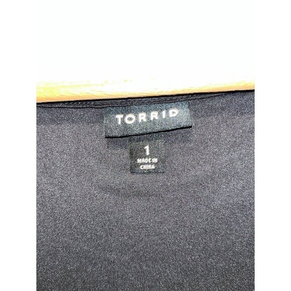 Torrid Black Sheer Lace Long Sleeve Scoop Neck Tunic Top Blouse Women's Size 1x - Picture 3 of 8